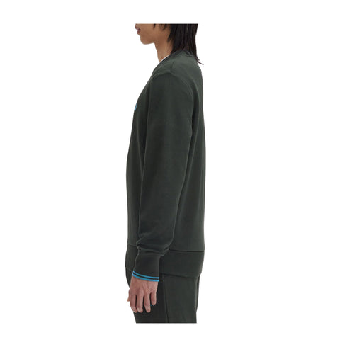 FRED PERRY Felpa girocollo Felpa Uomo con polsini a righe Botanical A24 - FRED PERRYM7535 - W64 - M - Francavilla Moda